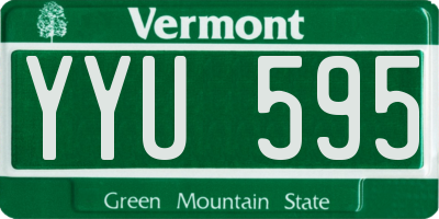 VT license plate YYU595