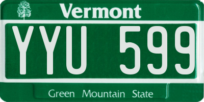 VT license plate YYU599