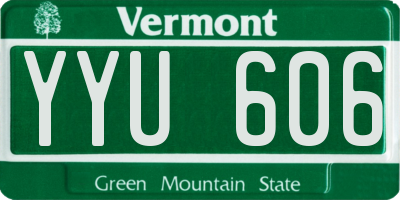 VT license plate YYU606