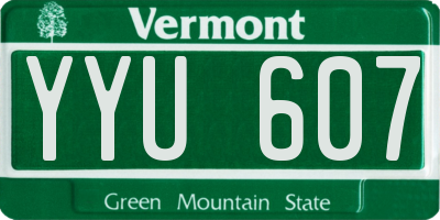 VT license plate YYU607