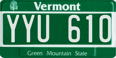 VT license plate YYU610