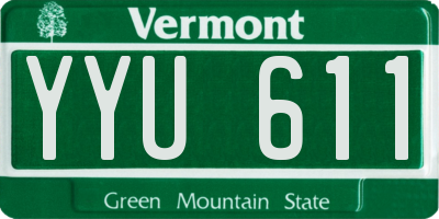 VT license plate YYU611