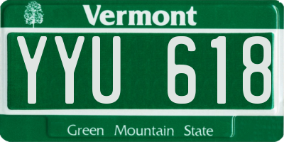 VT license plate YYU618