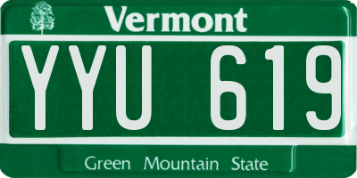 VT license plate YYU619