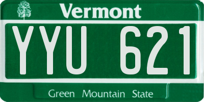 VT license plate YYU621