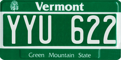 VT license plate YYU622