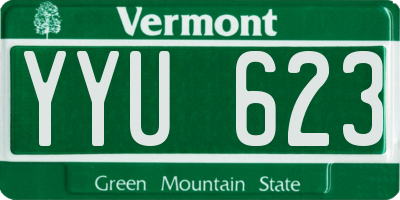 VT license plate YYU623