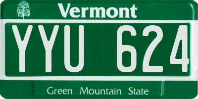 VT license plate YYU624