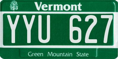 VT license plate YYU627