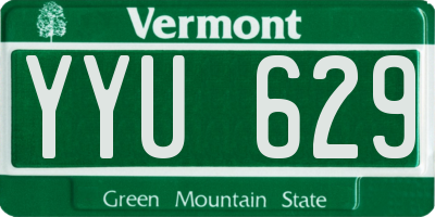 VT license plate YYU629