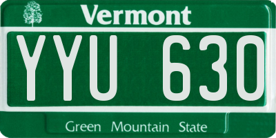 VT license plate YYU630