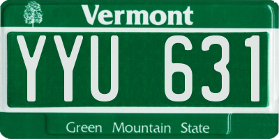 VT license plate YYU631