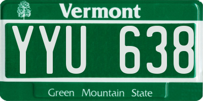 VT license plate YYU638