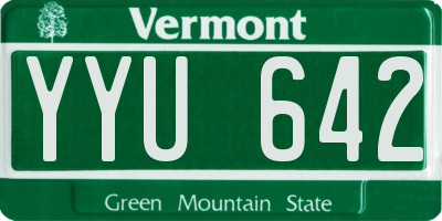 VT license plate YYU642