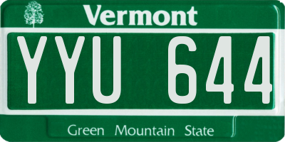 VT license plate YYU644