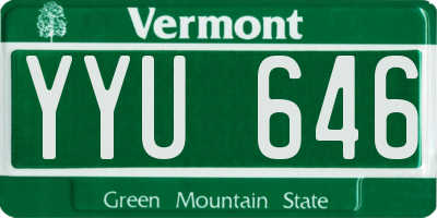 VT license plate YYU646