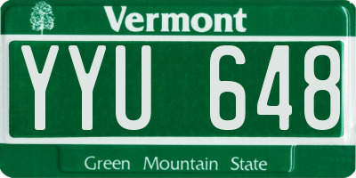 VT license plate YYU648