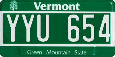 VT license plate YYU654