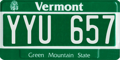 VT license plate YYU657
