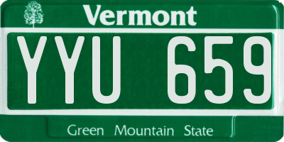 VT license plate YYU659