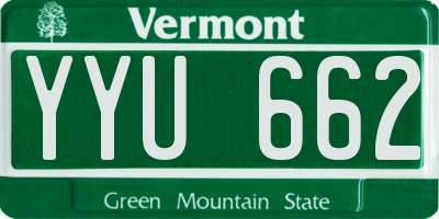 VT license plate YYU662