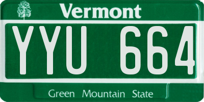 VT license plate YYU664
