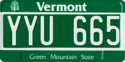 VT license plate YYU665