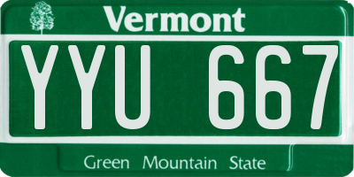 VT license plate YYU667