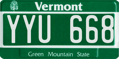 VT license plate YYU668