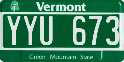 VT license plate YYU673