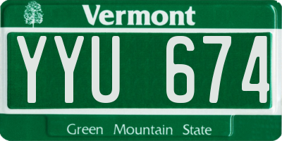 VT license plate YYU674