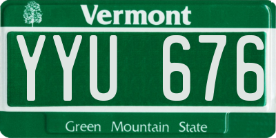 VT license plate YYU676
