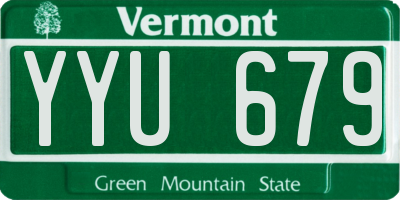 VT license plate YYU679