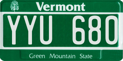 VT license plate YYU680