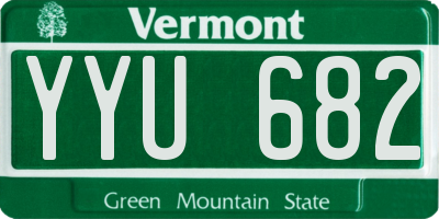 VT license plate YYU682