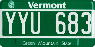 VT license plate YYU683