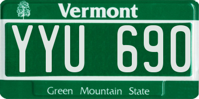 VT license plate YYU690
