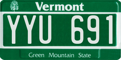 VT license plate YYU691