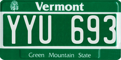 VT license plate YYU693