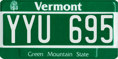 VT license plate YYU695