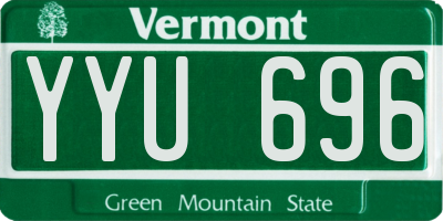 VT license plate YYU696