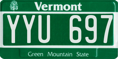 VT license plate YYU697