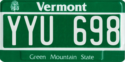 VT license plate YYU698