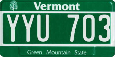 VT license plate YYU703