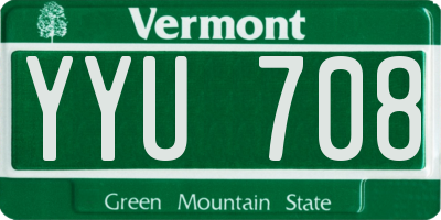 VT license plate YYU708