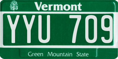 VT license plate YYU709