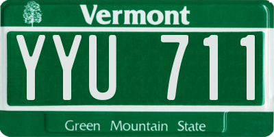 VT license plate YYU711