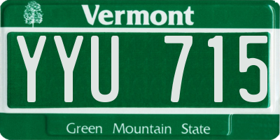VT license plate YYU715