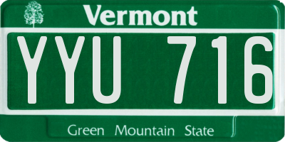 VT license plate YYU716
