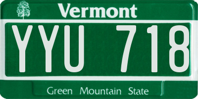 VT license plate YYU718